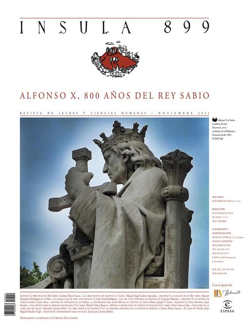 Title details for Alfonso X, 800 años del Rey Sabio (Ínsula nº 899, noviembre de 2021) by AA. VV. - Available